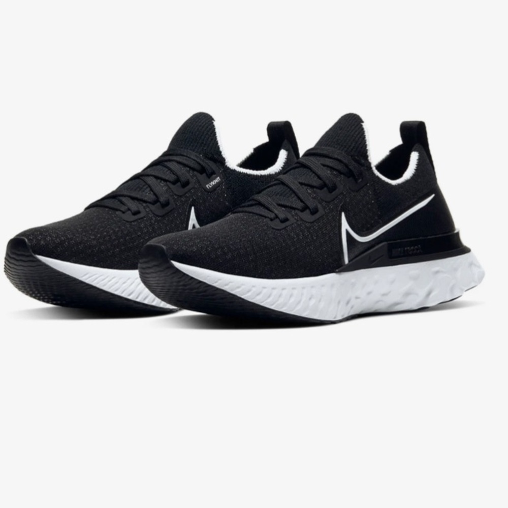 Nike React Infinity Run Sneakers in Black and White - Picture 3 of 6